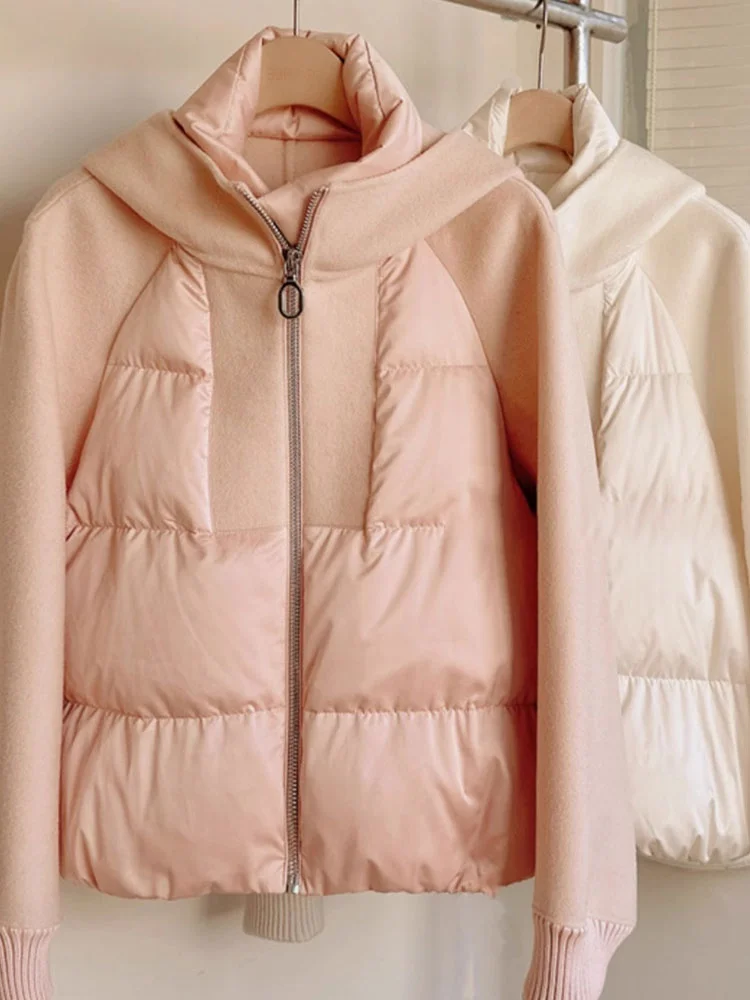 

Корейская повседневная модная куртка на молнии с хлопковым наполнителем, свободная стеганая хлопковая куртка-пуховик, женская одежда, прямой крой