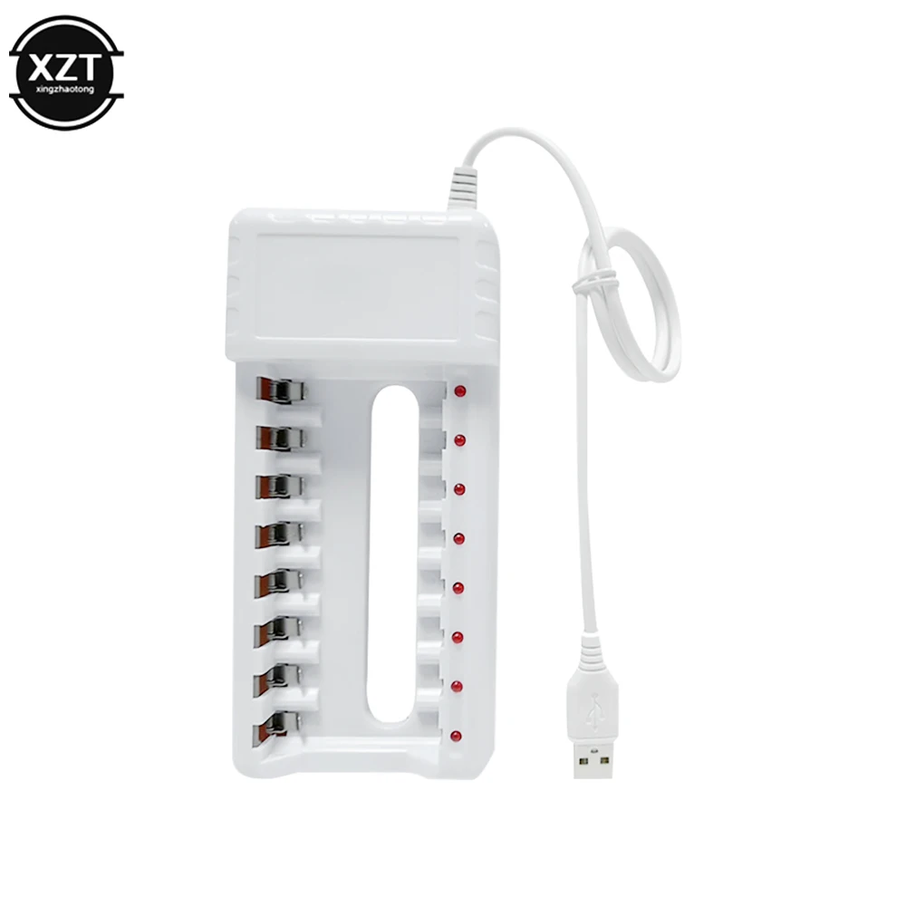 Rechargeable Battery Charger USB Output 8 Slots Fast Charging Short Circuit Protection suitable for AAA/AA Battery Tools