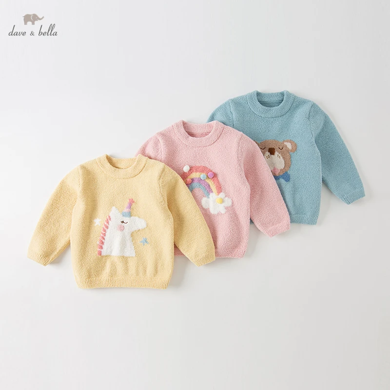

Детский свитер Dave Bella, осенне-зимний удобный теплый топ для малышей, детская одежда, детский модный прогулочный свитер DB4224229