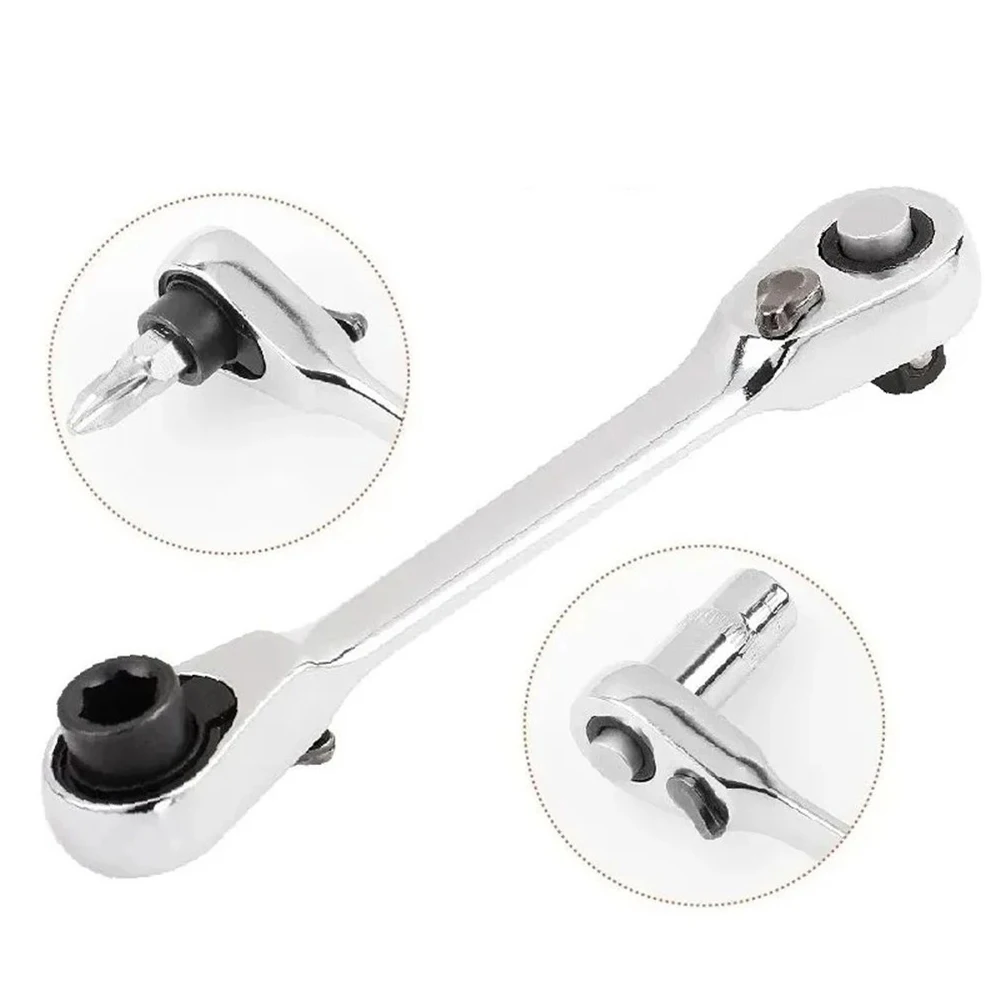 Torque Wrench Double Ended Ratchet Wrench For Vehicle Maintenance 1 4 Interface Diameter Hand Tool Set Thumb Operated