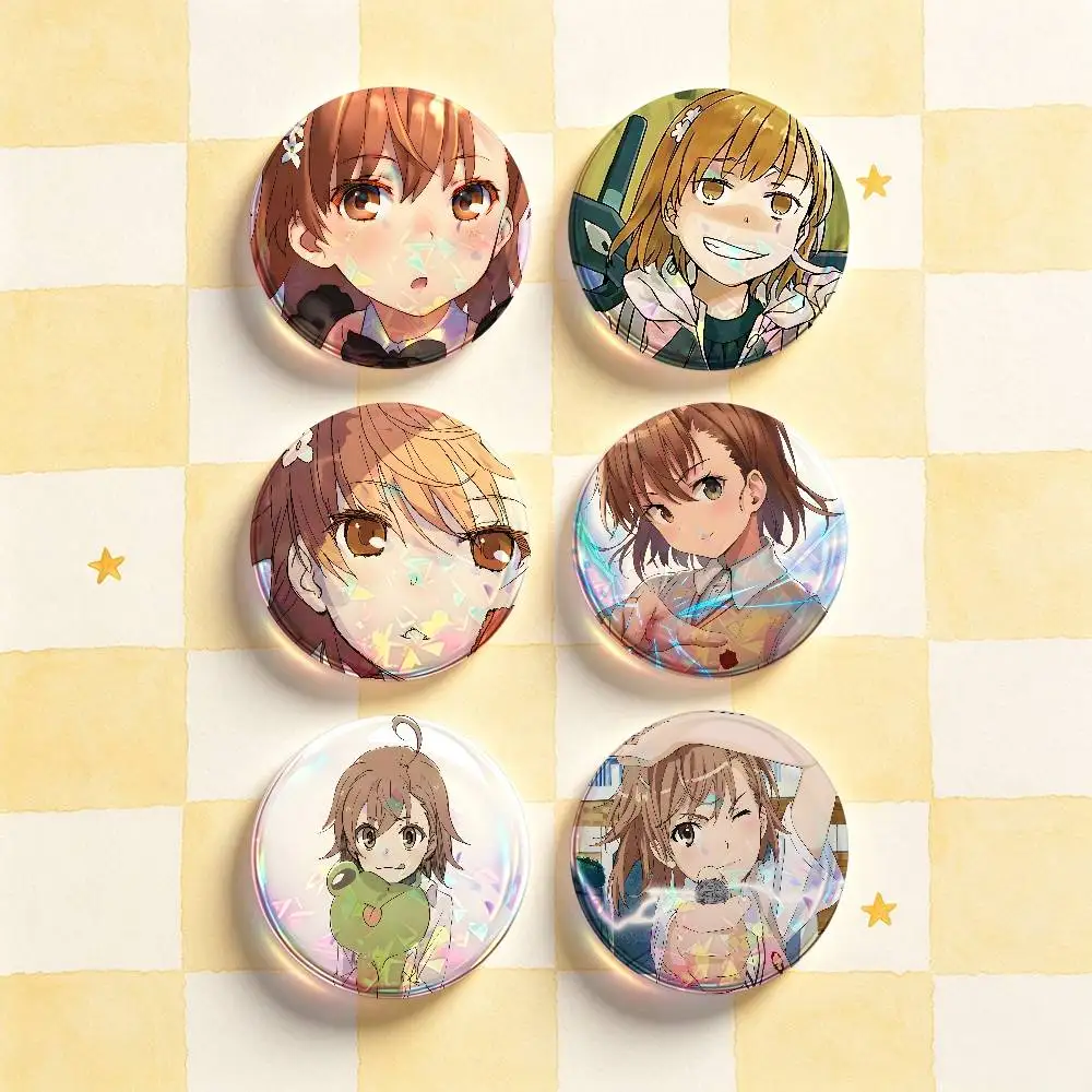 M-Misaka Mikoto R-Railgun Badges Round Nijigen Otaku Culture IP peripheral products 58mm 44mm 32mm 75mm 25mm Mini