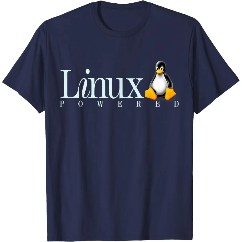 Funny Linux Os Powered by Linux Penguin 0414 Developer Gift t shirt for Software Engineer Graphic clothes All size Tops S-6XL