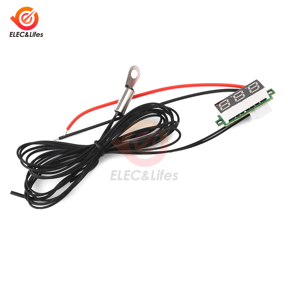 0,28 Zoll LED Digital anzeige Thermometer Temperatur sensor Detektor wasserdichte NTC Metalls onde DC 4-28V -50 ~ 210 ℃/-58 ~ 410 ° C