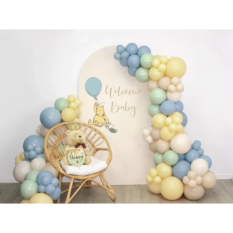 115pc Bearly Themed Garland Kit Yellow Smoke Blue Balloons Baby Shower Balloons Gender Reveal Birthday Party Wedding Ddecoration