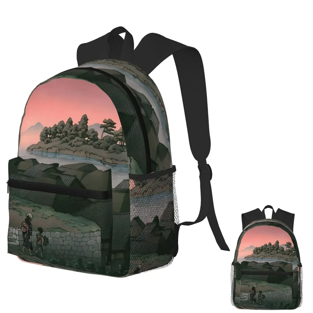 

Hasui Kawase Student Backpack School Bag Hiking Travel Daypack for Men Women Fashion Bookbag Shoulder Bags