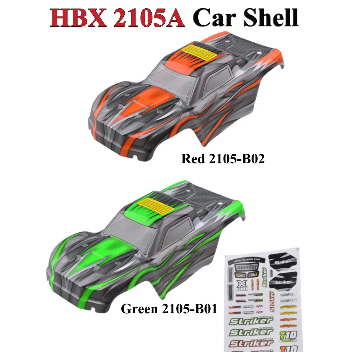 

HBX 2105A HBX2105A RC Four-wheel Drive Off-road Model Remote Control Car Parts Car Shell 2105-B01 2105-B02