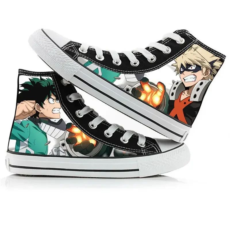 Anime Bakugou Katsuki Stampa My Hero Academia Midoriya Izuku Sneakers alte in tela Scarpe casual MN4