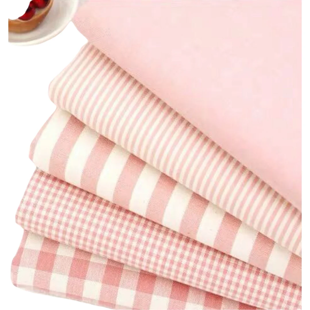 Linen Cotton Fabric Cloth For Patchwork Quilting Pink Fabrics DIY Bags Baby Clothing Dress Handmade Sewing Textile Materials