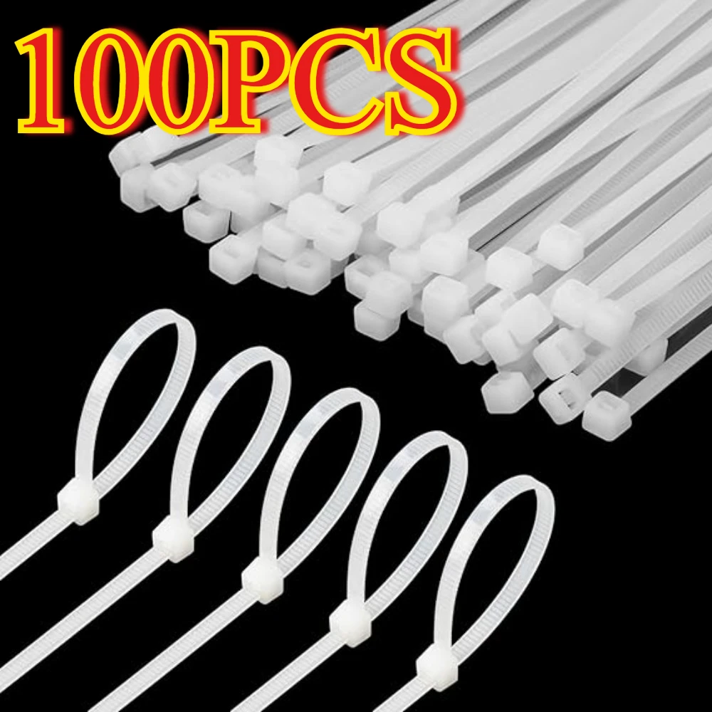 100Pc Self-Locking Wire Bundling Straps-Duty Nylon Cable Ties with 50lbs Tensile Strength,4/8/12Inch Length fIndoor/Outronic Use
