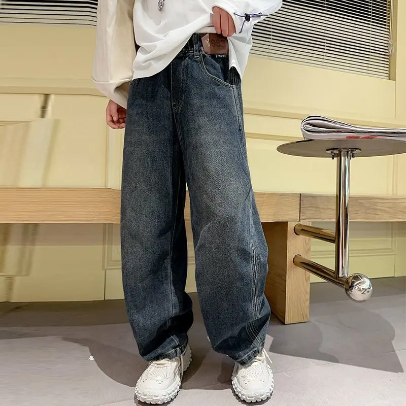 

Boys' denim pants for spring and autumn, new street style, big boys' pants, boys' casual pants