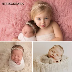 Newborn Baby Photography Headwear Pearls Headband Bebe Girl Mohair Pearl Princess Headband Photo Shoot Accessories Props