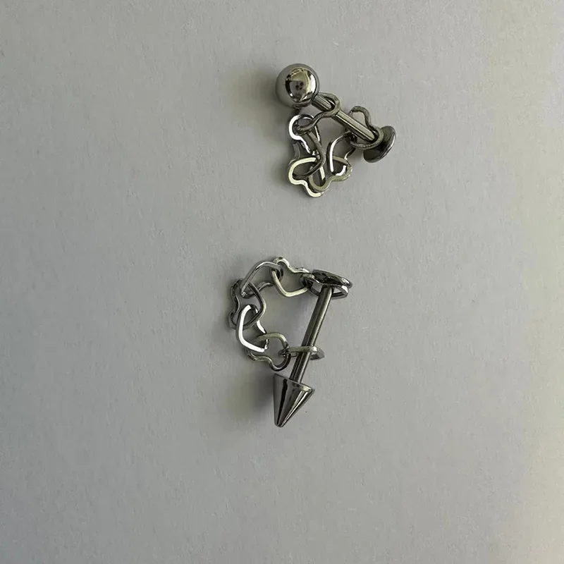 1PCS Punk Trendy Heart Labret Lip Ring Titanium Nose Ring Steel piercing Lip Clip Cuff Body Piercing Jewelry