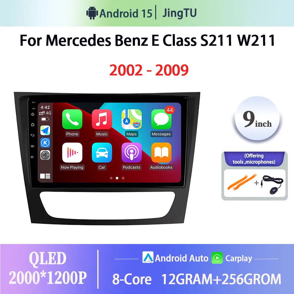 

9" For Mercedes Benz E Class S211 W211 2002 - 2009 Car Radio Navigation Multimedia Video Player Android15