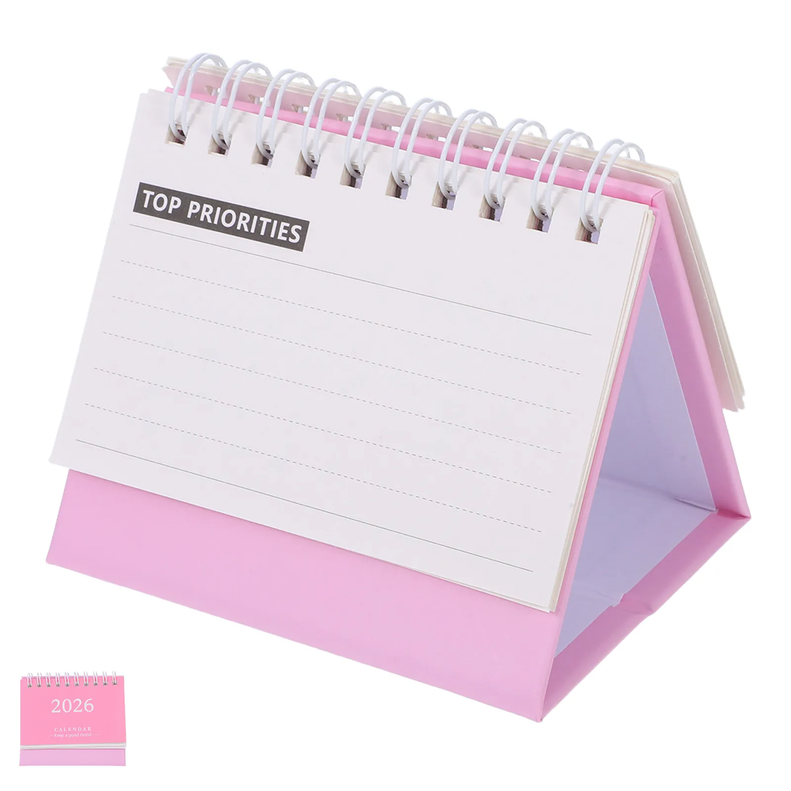 

2026 Mini Desk Calendar Table Standing Flip Small Desktop Monthly Planner Office Home Use Daily Schedule Planner