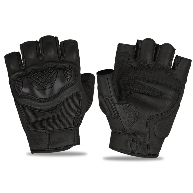 New summer half-finger tactical gloves for sports and outdoor activities, made of sheepskin, comfortable, protective, non-slip,