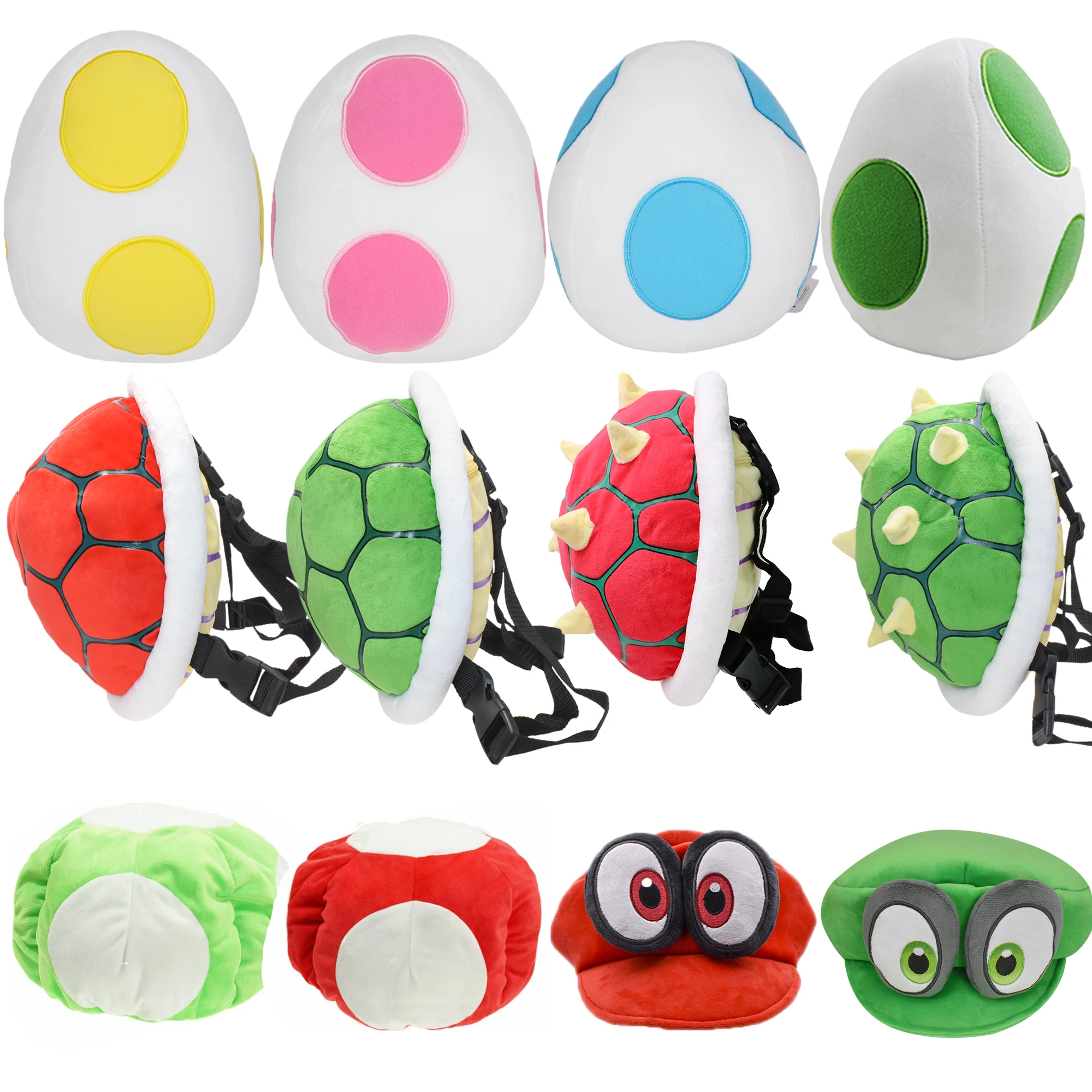 Yoshi Egg Mario Cappy hat Mario Bag Mario Koopa Troopa Bag Mushroom Hat Stuffed Dolls Birthday Christmas Gifts For Kids