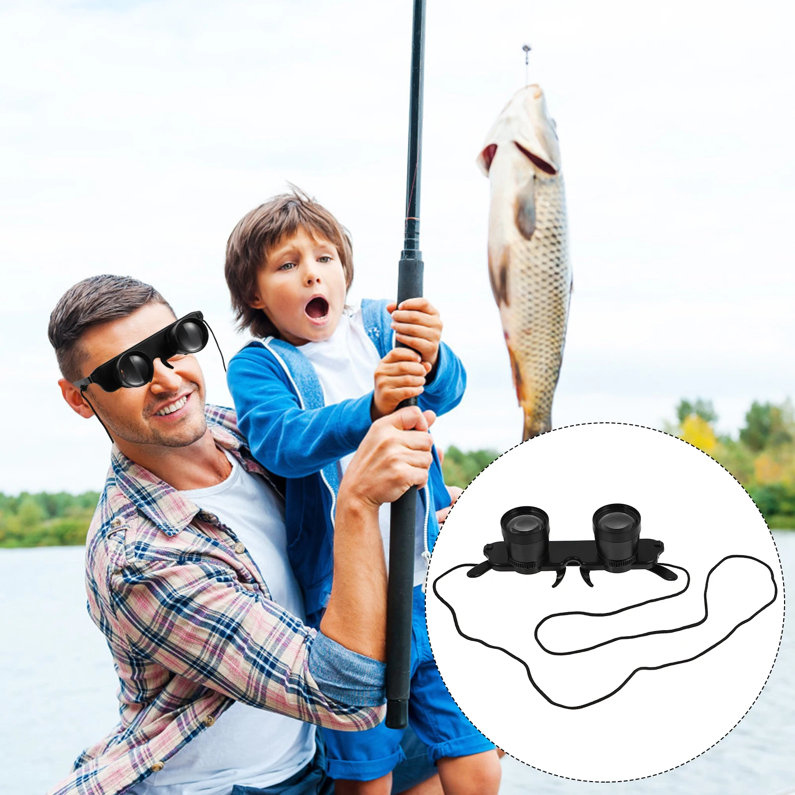 

Lightweight Head Mounted Telescope Portable Travel Vision Adjustable Compact Roof Prism for Outdoor Sightseeing Bird