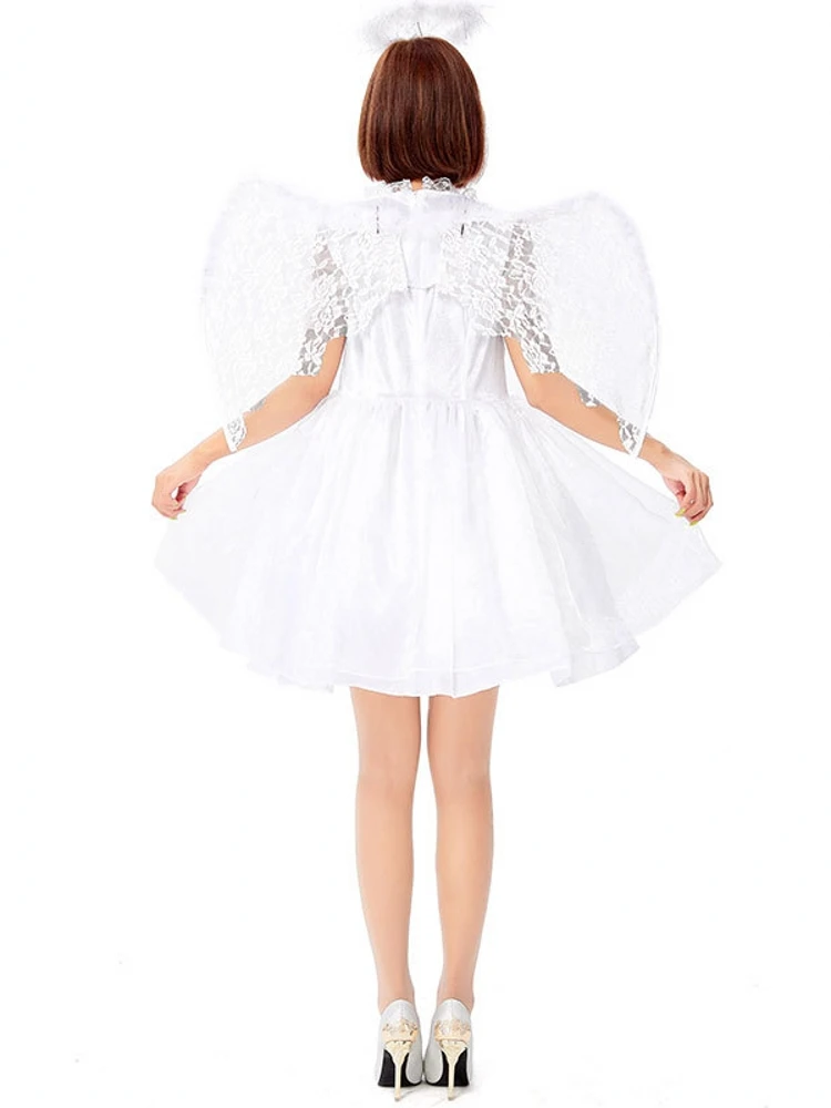 Engel Kostüm Spitze Herz Halloween Cosplay Par Geburtstag Puffy Damen Traditionelles Kostüm Bühnenaufführung Hanfu