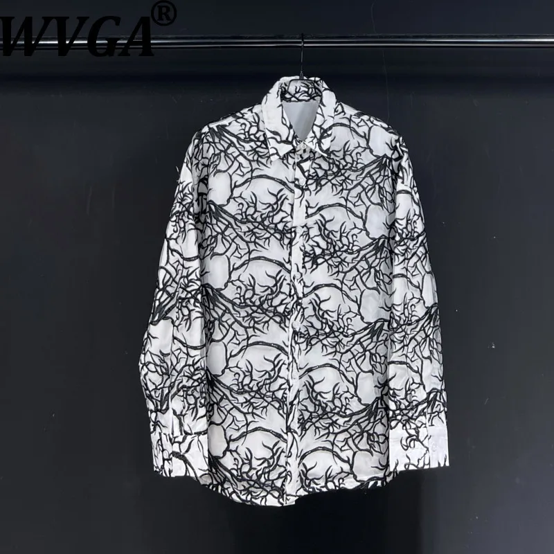 

WVGA Spring Autumn New Man Tide High Street Embroidery Trendy Patchwork Tops Niche Chic Casual Long Sleeve Shirts Ins Y2K W12313