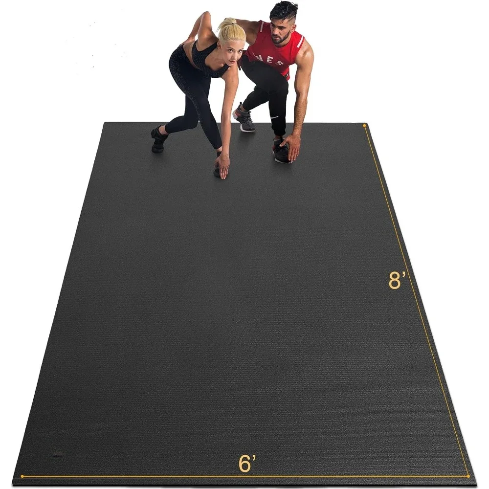 

Large Exercise Mat Thick Workout Mats for Home Gym Flooring, Extra Wide Non-Slip Durable Cardio Mat, High Density