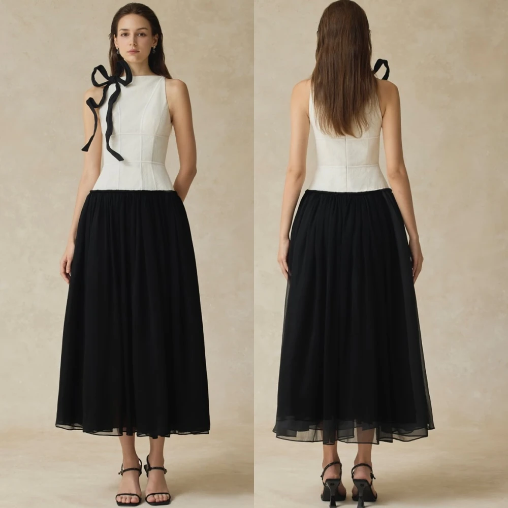 

Customized High Quality O-Neck Evening Dress Classic Chiffon Sleeveless Cocktail Dress Modern Flowers Special Occasion Gowns