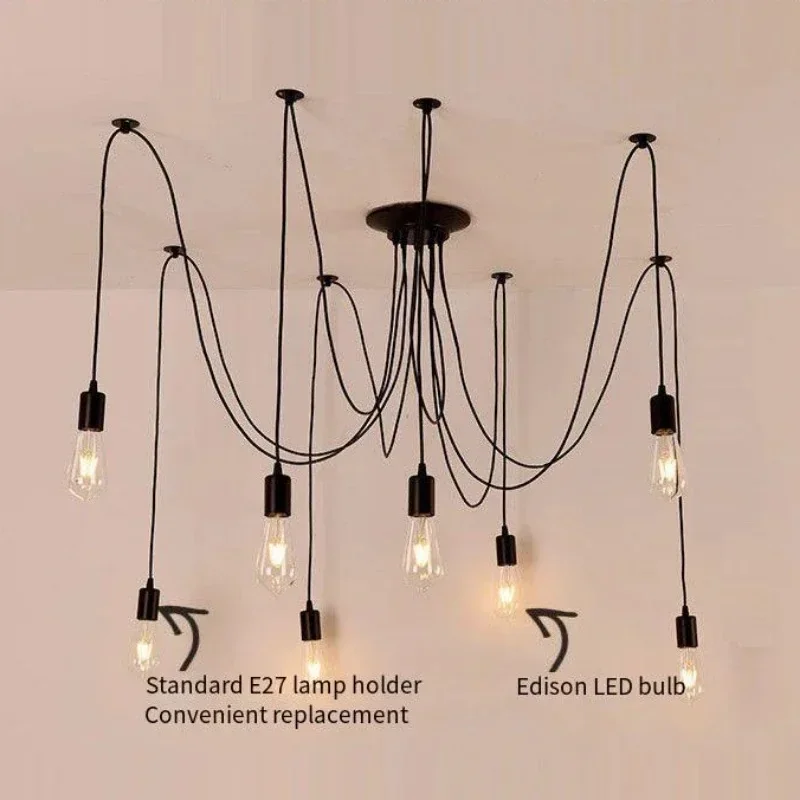 Multi-cabeça criativa lustre aranha, lâmpada colorida para o Natal, ambiente de férias, casa, Natal, 3, 6, 8, 10 cabeça