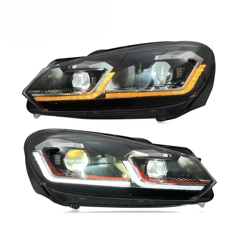 

Автомобильные фары SJC для Volkswagen Golf 6 2013-2017, модифицированные фары в сборе, светодиодные дневные ходовые передние фары