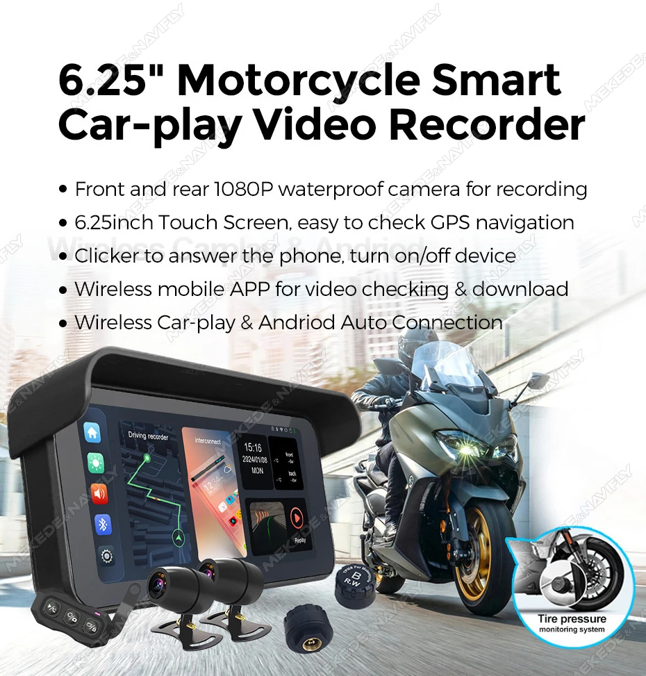 NaviFly Wireless CarPlay Moto Android Auto 6.25