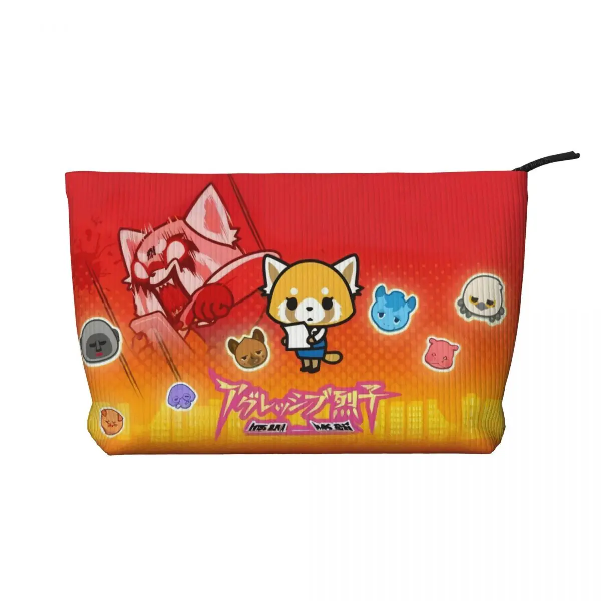 

Custom Japan Anime Aggretsuko Cartoon Toiletry Bag for Women Cosmetic Makeup Organizer Lady Beauty Storage Dopp Kit Box