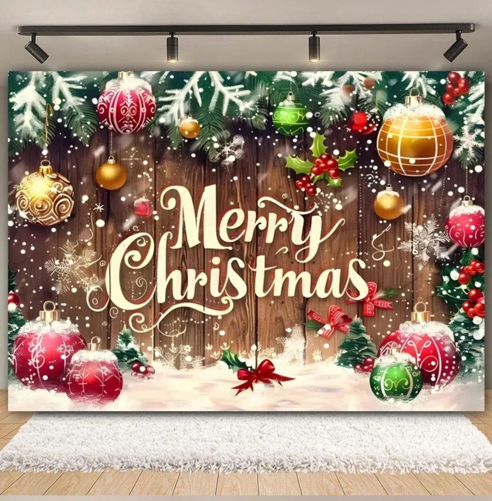 Weihnachten Party Hintergrund Holzbrett Weihnachtsbaum Geschenk Familie Party Dekor Banner Baby Portrait Fotografie Hintergrund Requisiten