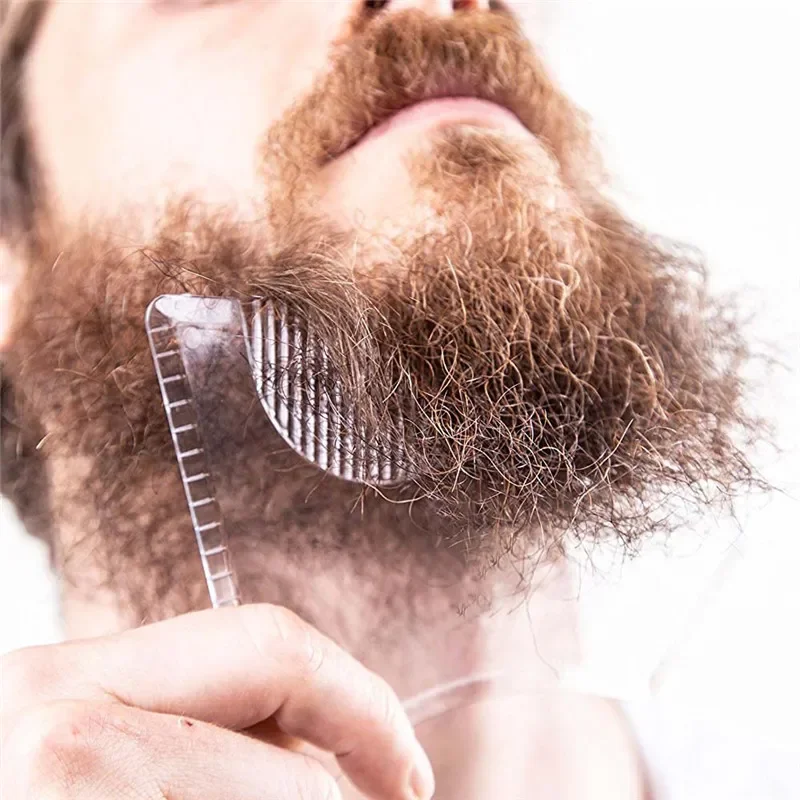 

1pc Men Beard Shaping Styling Template Comb Transparent Men's Beards Combs Beauty Tools for Hair Beard Trim Templates Hairstyles