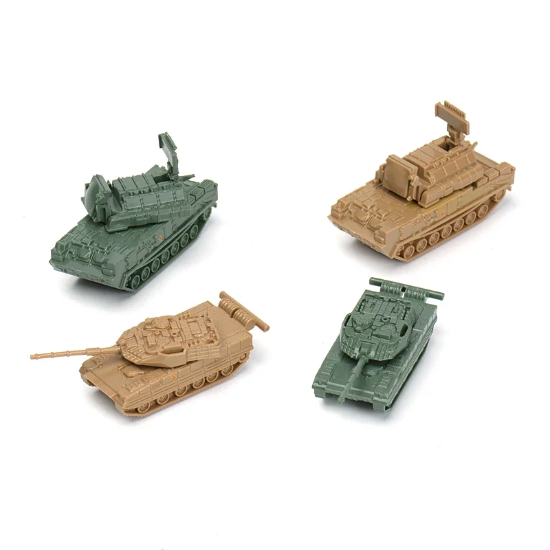 4PCS/Set 1/144 China Red Flag 17 Air Defense Missile CHN-15 Light Tank 4D Assembly Model Sand Table Children Toy