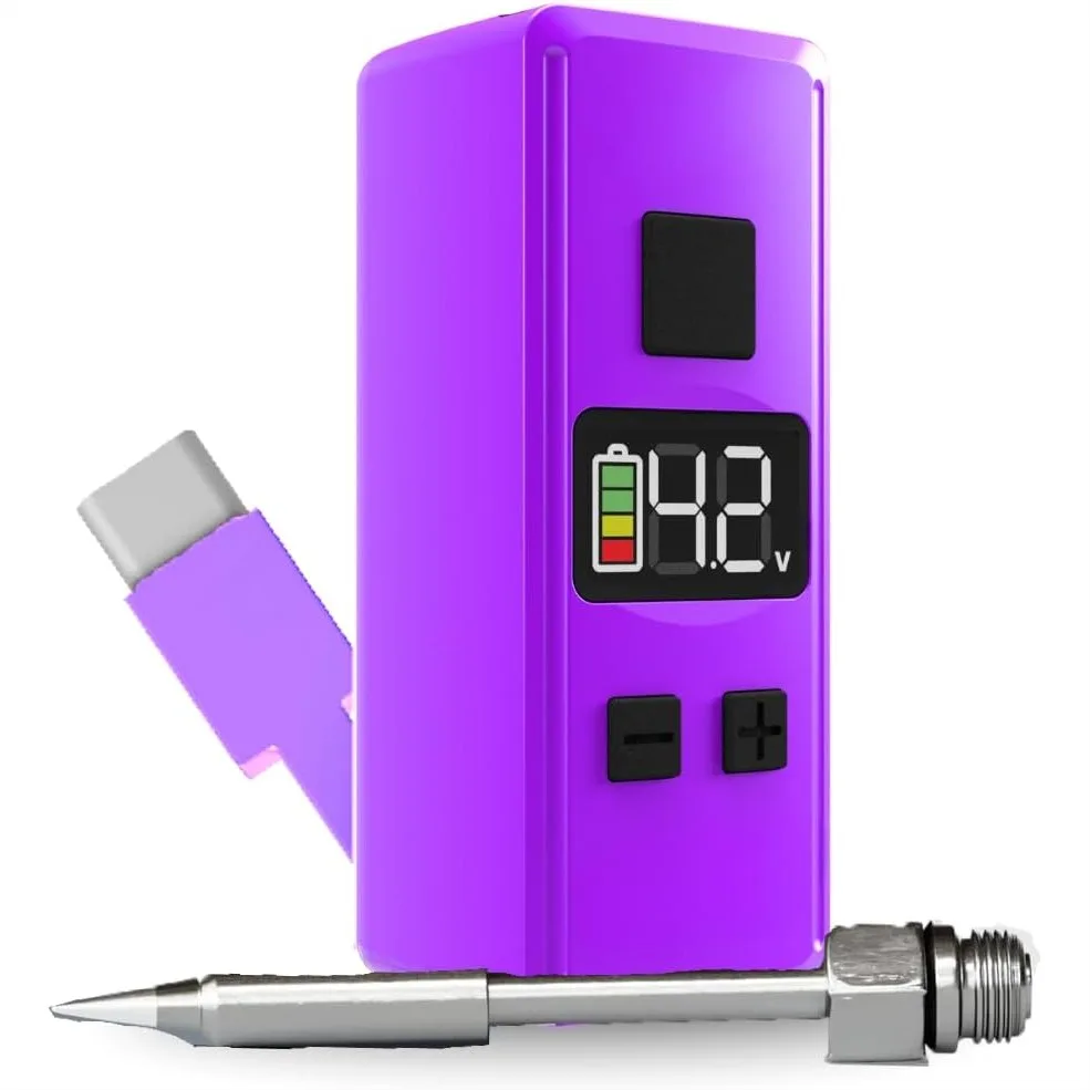 

Mini Soldering Iron Pen with USB-C Cable, Adjustable Voltage 1.5-4.2V LED Display, Removable Tip for DIY