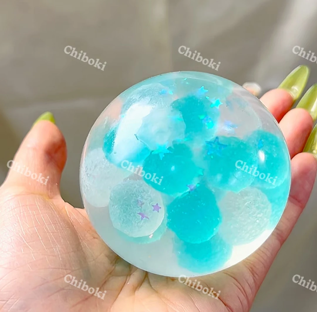 Chiboki Hard Candy Sugar Ball Handmade Sensory Toy Stress Relief Squeezable Fun Plaything for All Ages Fruit Shaped with Smal...