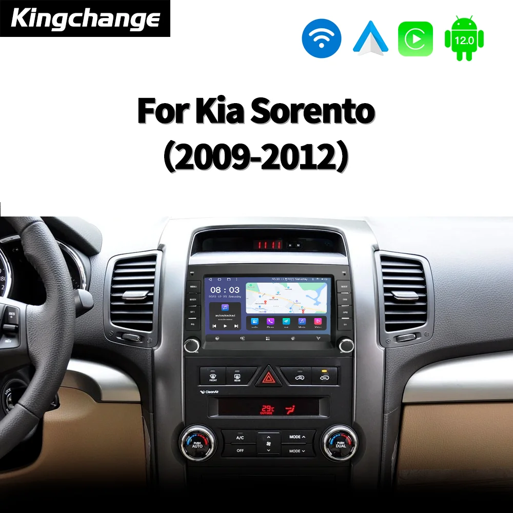 Kingchange 7' Car Radio Android 12 With GPS CarPlay AUTO For Kia Sorento 2 XM 2009-2012 DSP WiFi SWC BT 2 Din