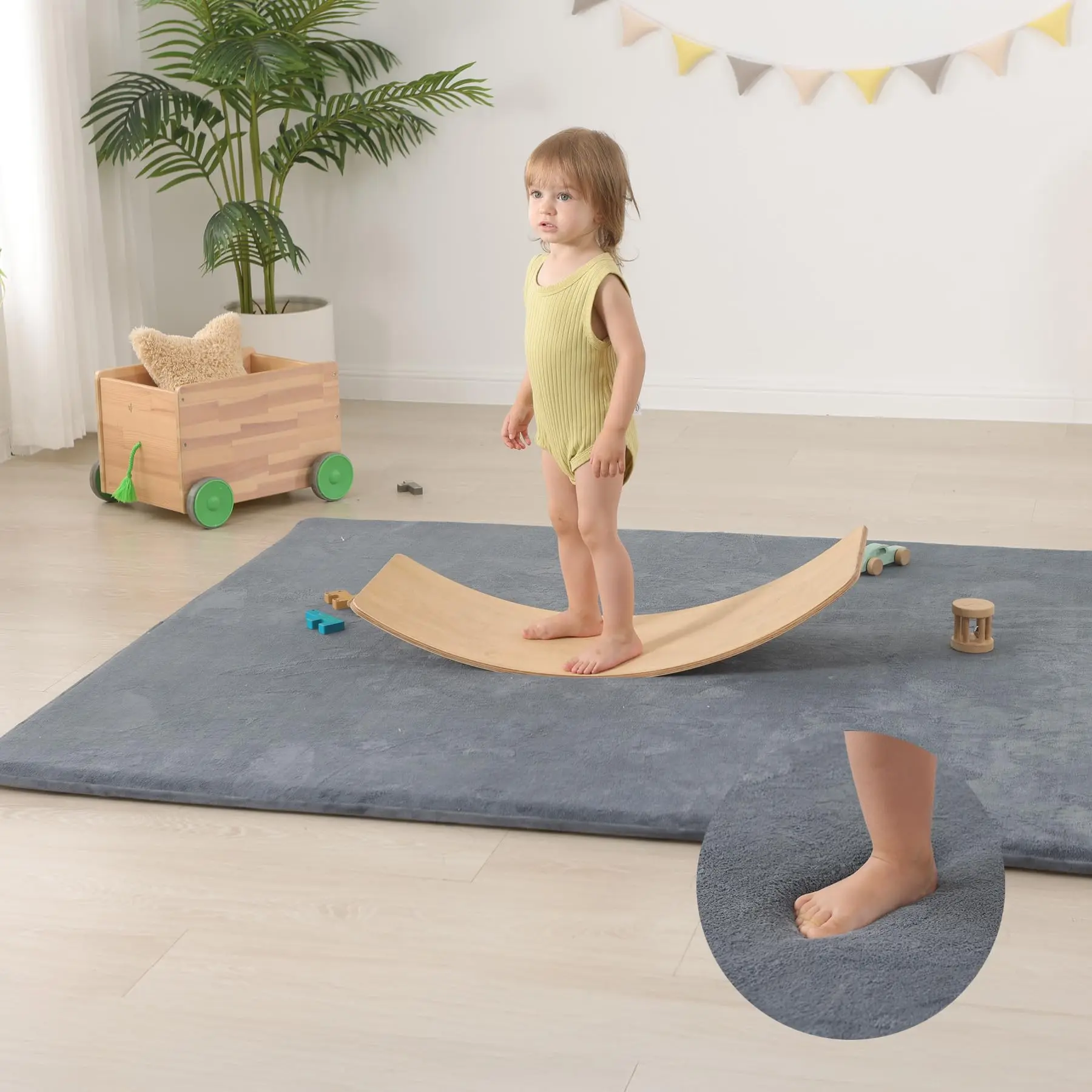 

Серый детский игровой коврик из пены с эффектом памяти для манежа, толстый большой коврик для ползания, мягкий бархатный нескользящий коврик для детской игровой комнаты, коврик