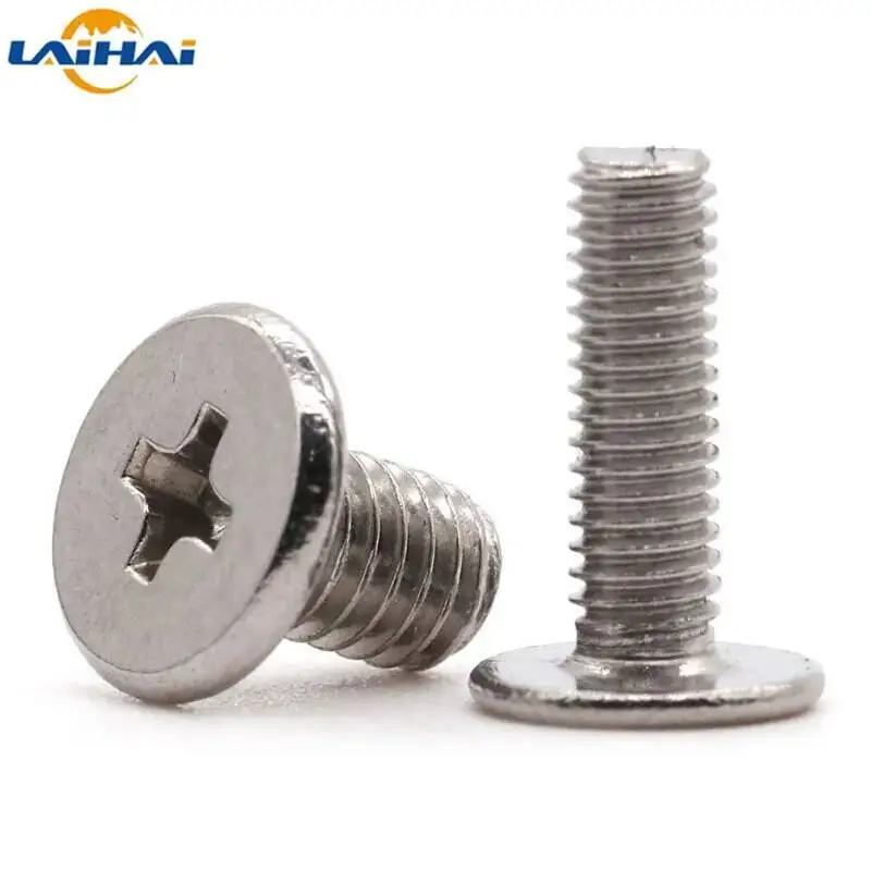 5/ 10/ 20pcs M1.4 M1.6 M2 M2.5 M3 M4 M5 M6 M8 304 Stainless Steel CM Cross Phillips Ultra Thin Super Low Flat Head Screw Bolt