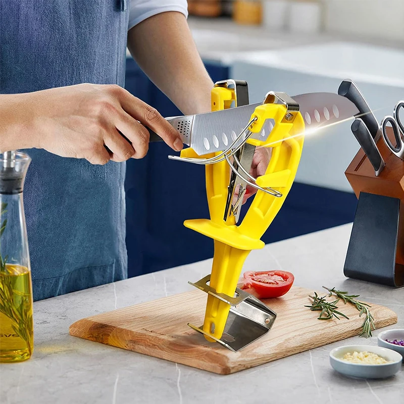 Stainless Steel Knife Sharpener Tool With Bracket, Professional Maintenance Sharpener For Kitchen Knives