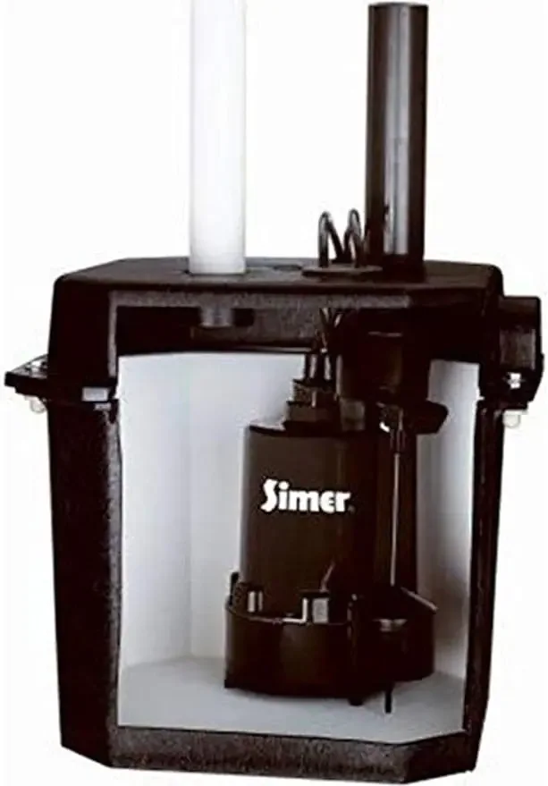 Simer 2925B Self-Contained Above-Floor Corrosion-Resistant Sump/Laundry Sink Pump, 1/4 HP, 115V, 1-1/2