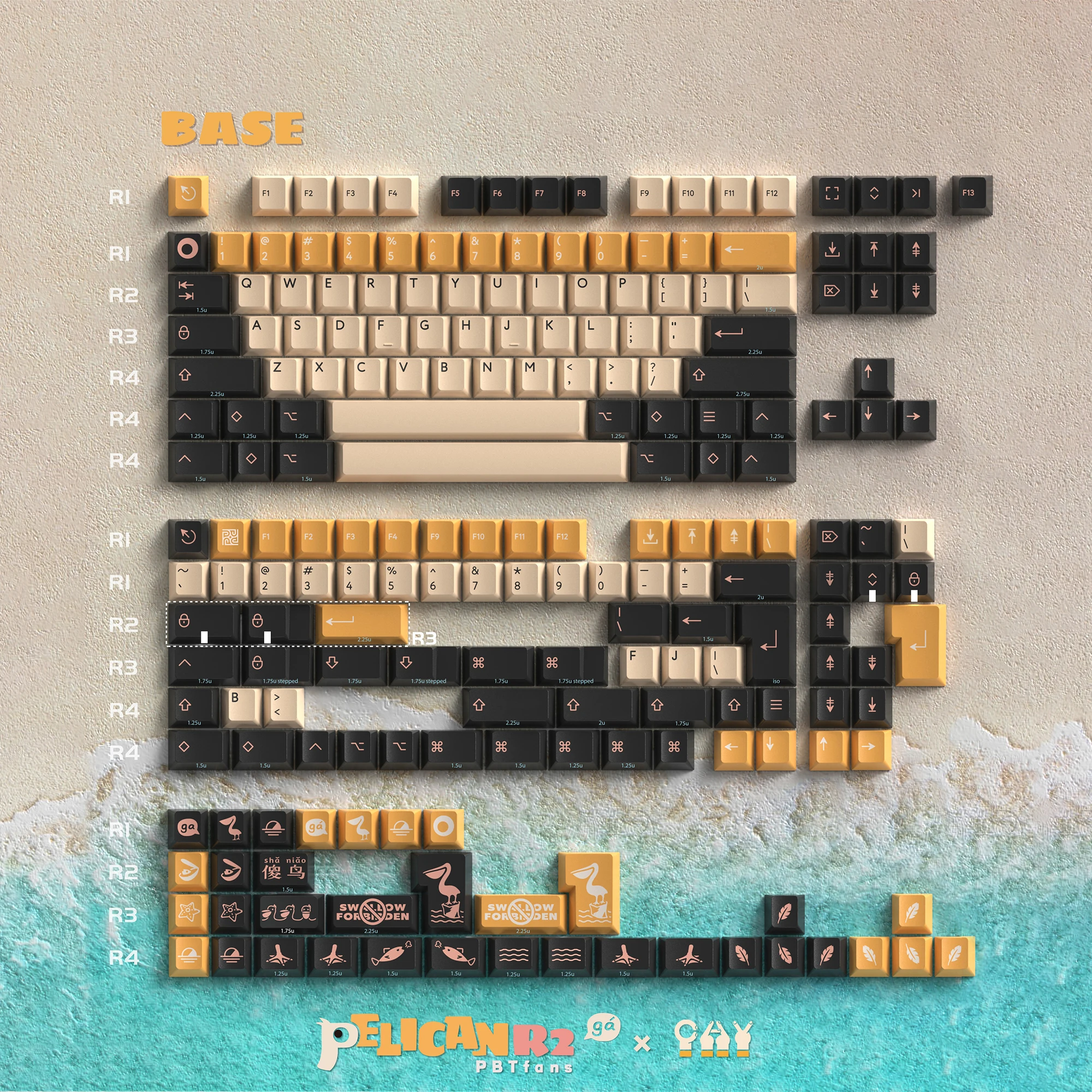 

[Base kit] PBTfans Pelican R2 ABS material Cherry profile Doubleshot Cherry MX switches and MX-style clones