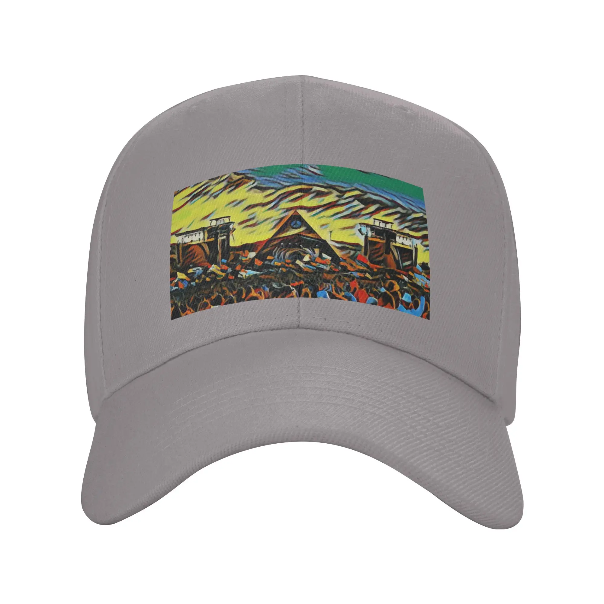 Glastonbury Festival Pyramid Stage Artwork Trendy Baseball Cap Backyard Leisure Portable Peaked Cap