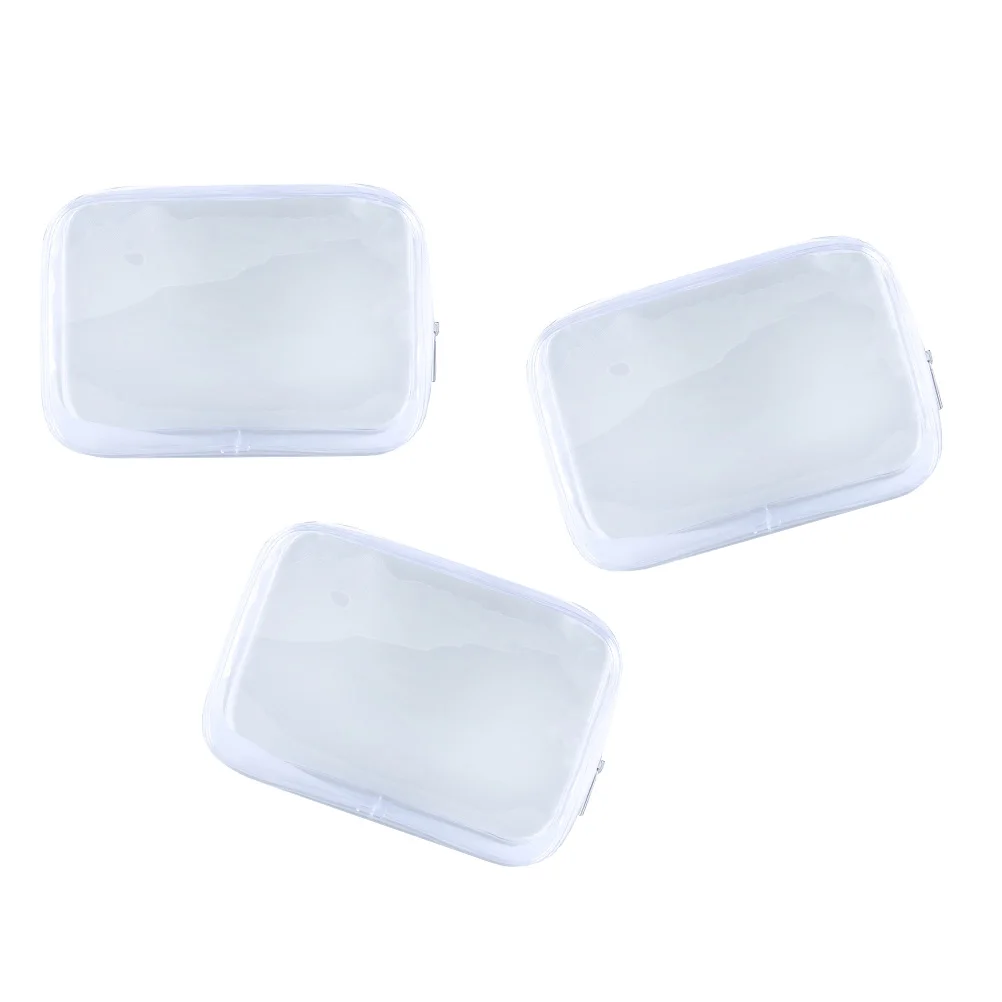 

6pcs Pvc Transparent Travel Storage Organizer Wash Pouch Toiletry Bag Zipper Closure Portable Makeup Bag For Women Men