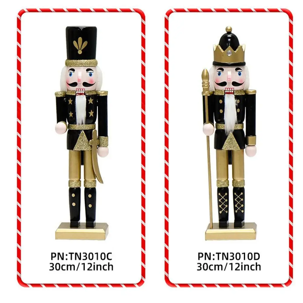 Handicraft Christmas Nutcracker Merry Christmas Painted Vintage Soldier Doll 30cm King Handcraft Figurine New Year