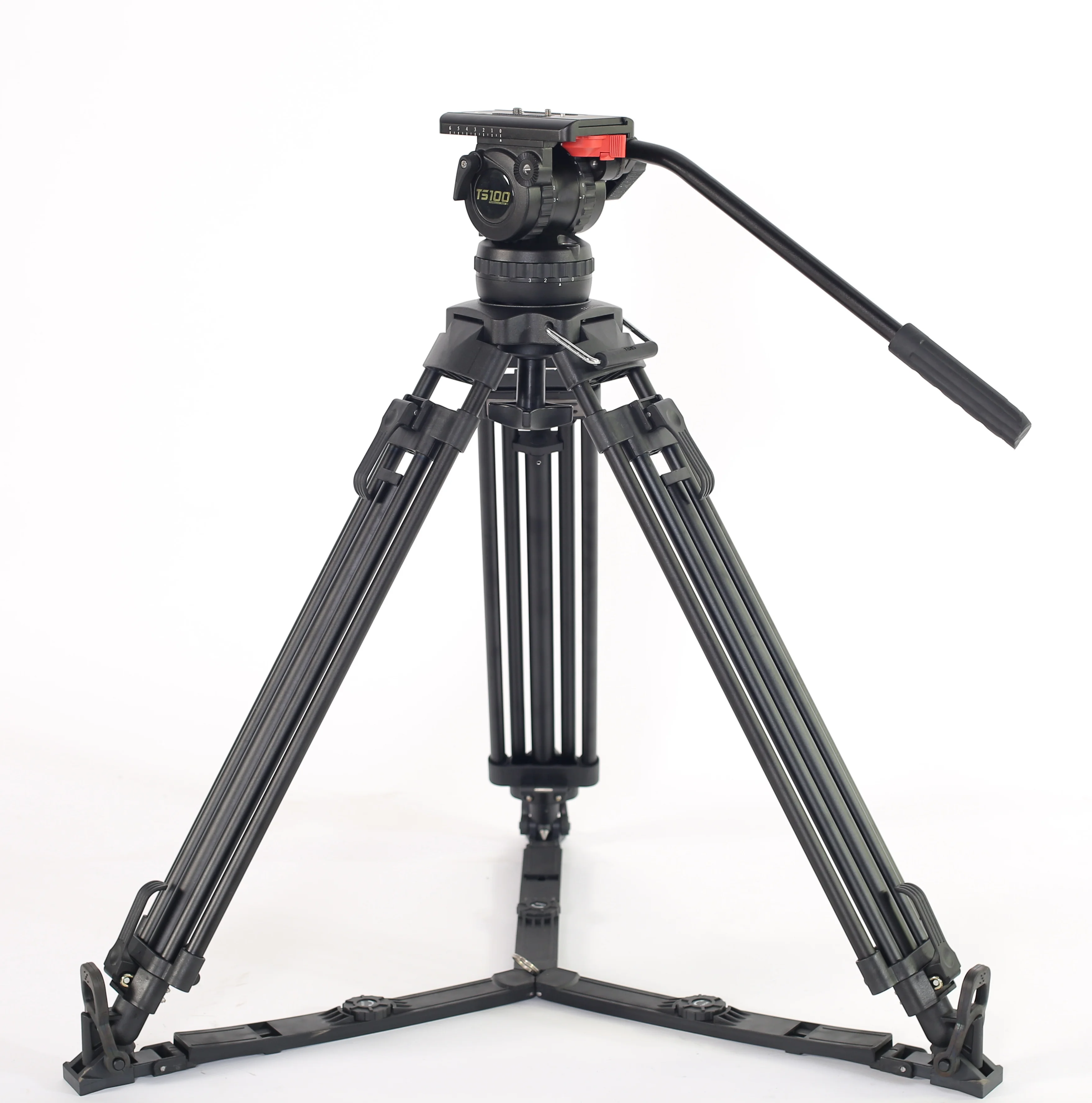 Trípode de fibra de carbono TL Media Payload 12KGS con cabezal fluido de 100 mm, plegable y portátil para cámaras de video y digitales