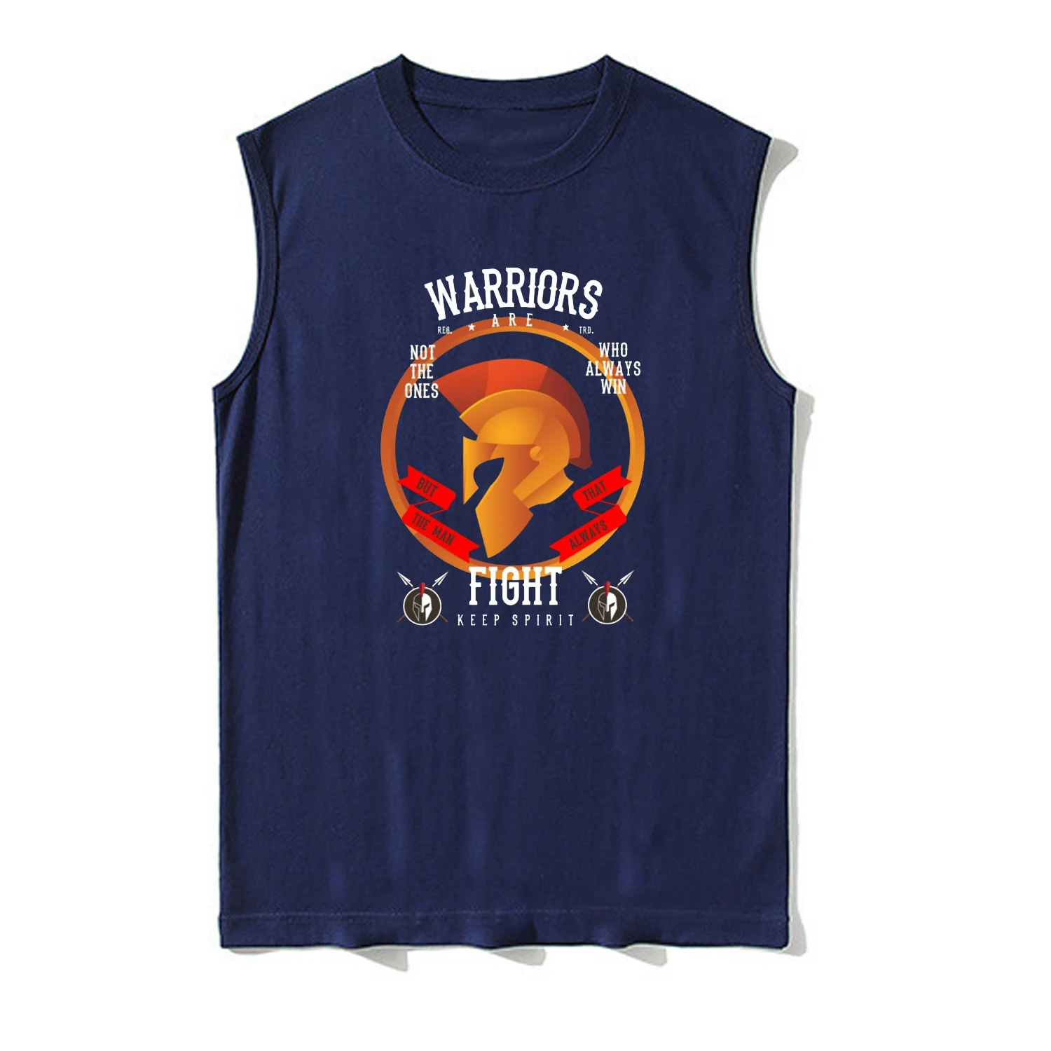 Fight Keep Spirit Spartan Warrior Helmet Tanktop 100% Cotton O-Neck Summer Casual Mens Vest Sleeveless T-shirt Streetwear