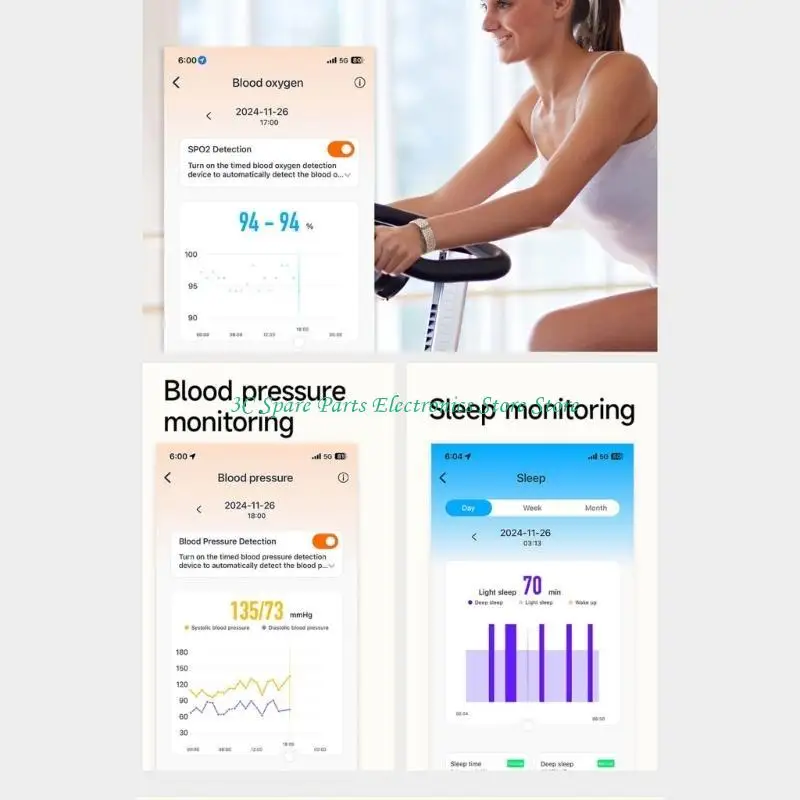 SZ Small Health Bracelets Featuring Real Time Heart Rate Trackings & Waterproof Design Silicone Sports Band For Daily Use