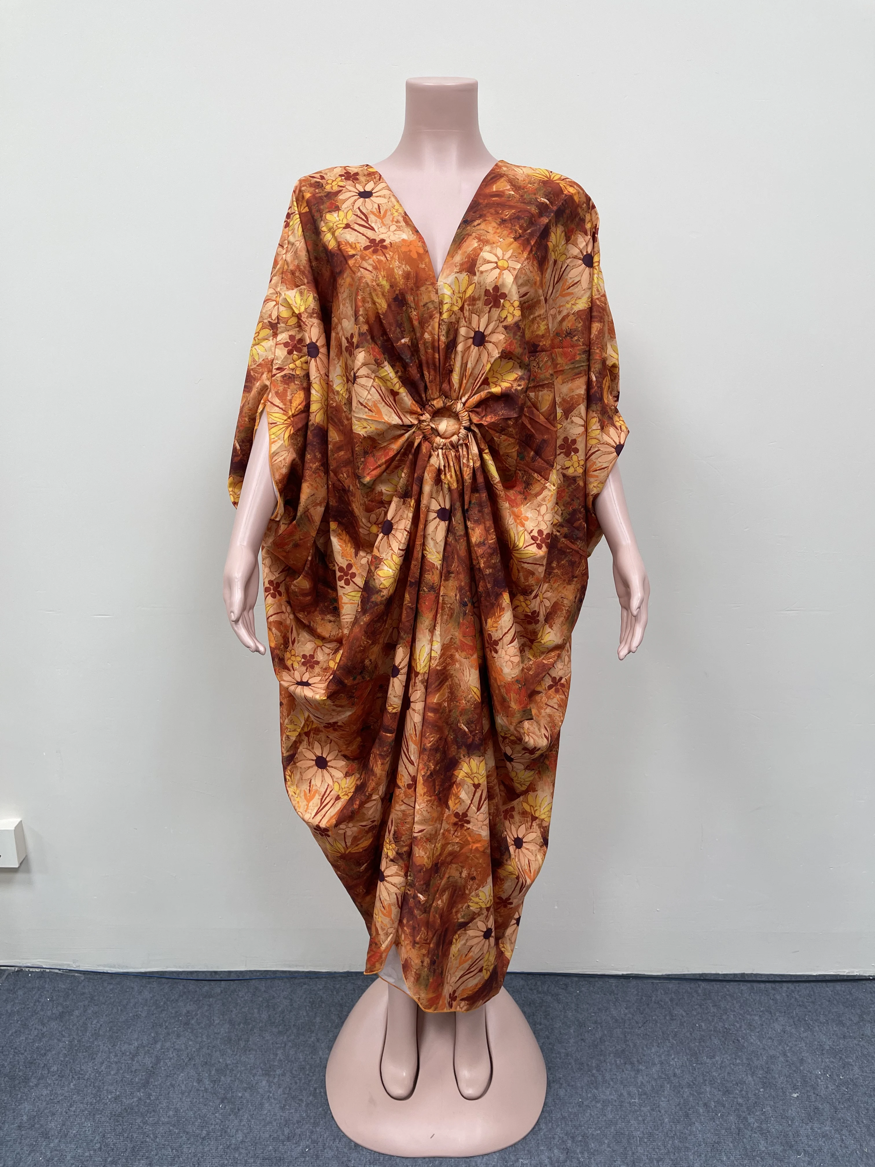 plus Size Casual Luxury Printed Batwing Sleeve Jumpsuit Women Comfortable Wide Leg Overalls