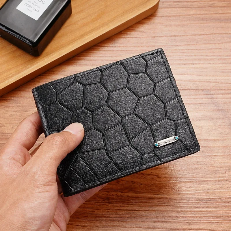 Men's Wallet Wallet Wallet New Fashion Stone Pattern Casual Zero  Large Capacity Zero Money Bag