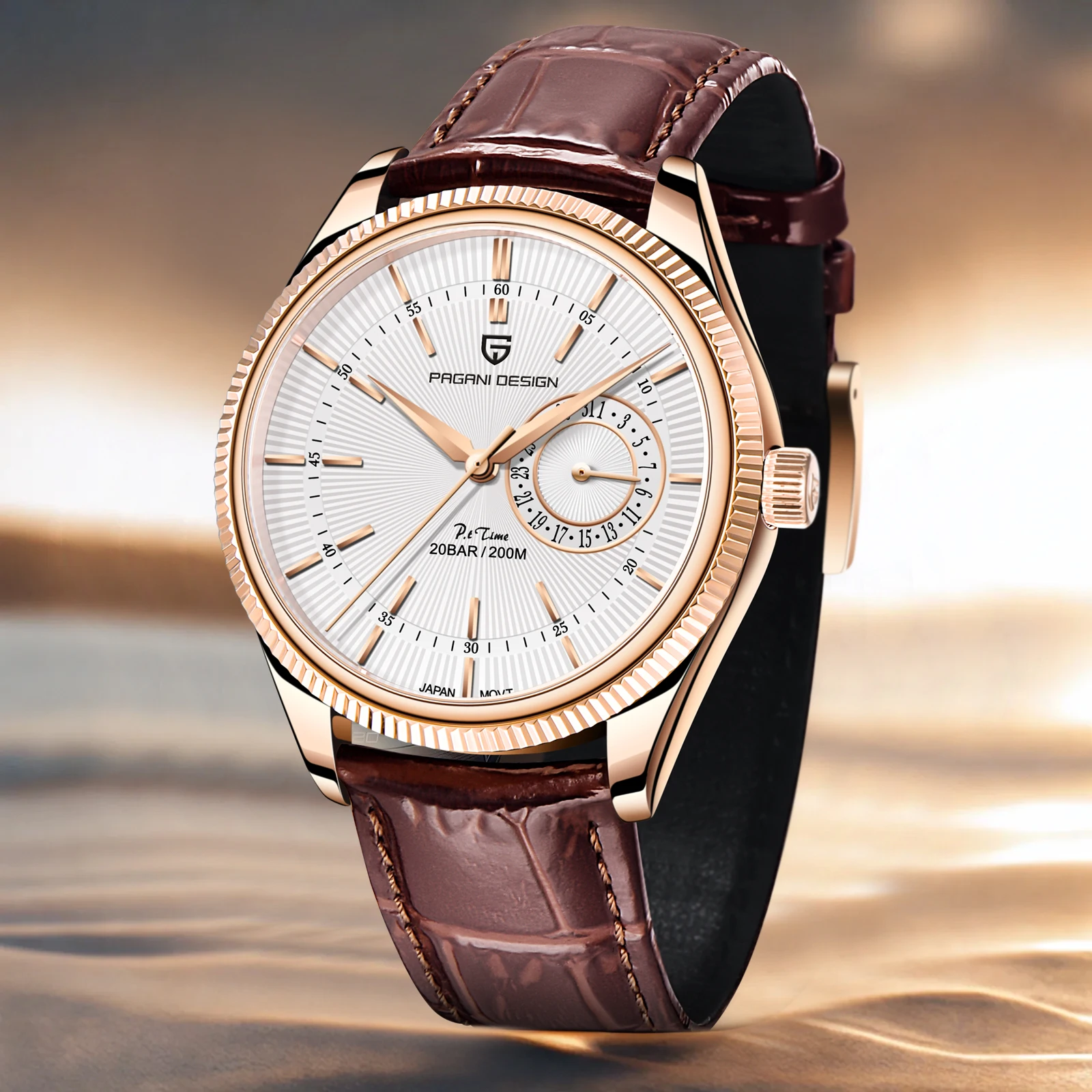 40mm PAGANI DESIGN Top marque hommes montre-bracelet à Quartz saphir luxe montre automatique 200m étanche hommes montre de plongée Reloj Hombre