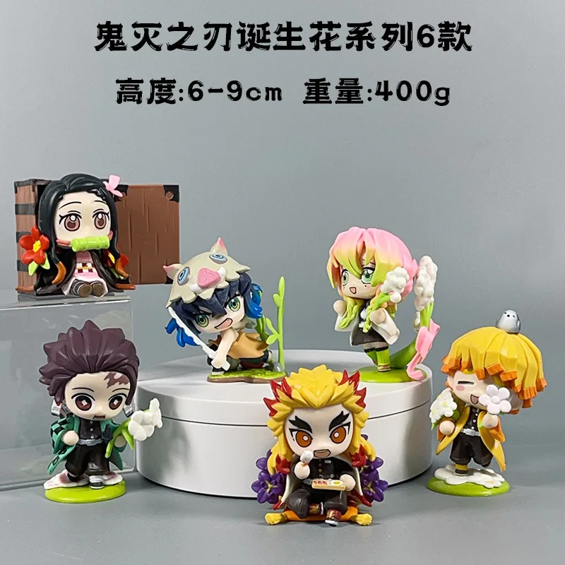 Demon Slayer Blind Box Tanjiro Nezuko Zenitsu Figure Model Desktop Toy Anime Collection Kids Gift